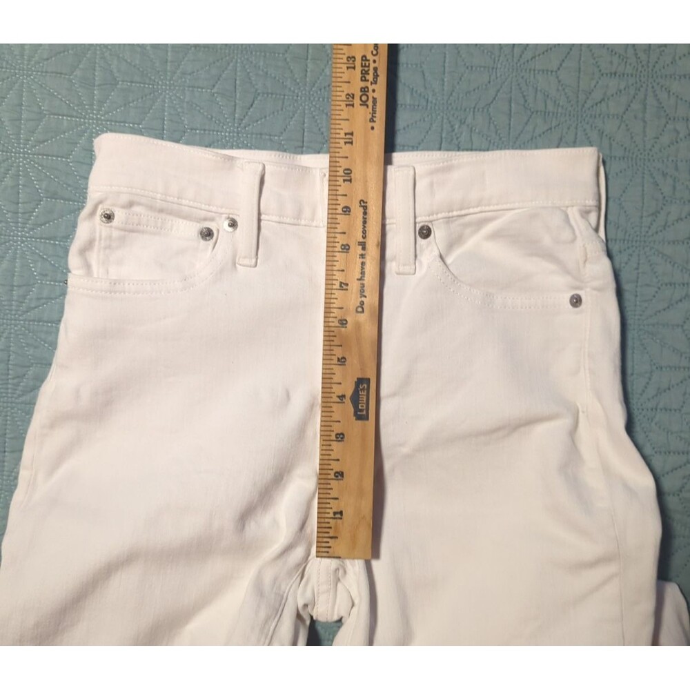 J. Crew 10" High Rise Toothpick Jeans White Sz 27 Preppy Stretch Ankle Length - Picture 10 of 12